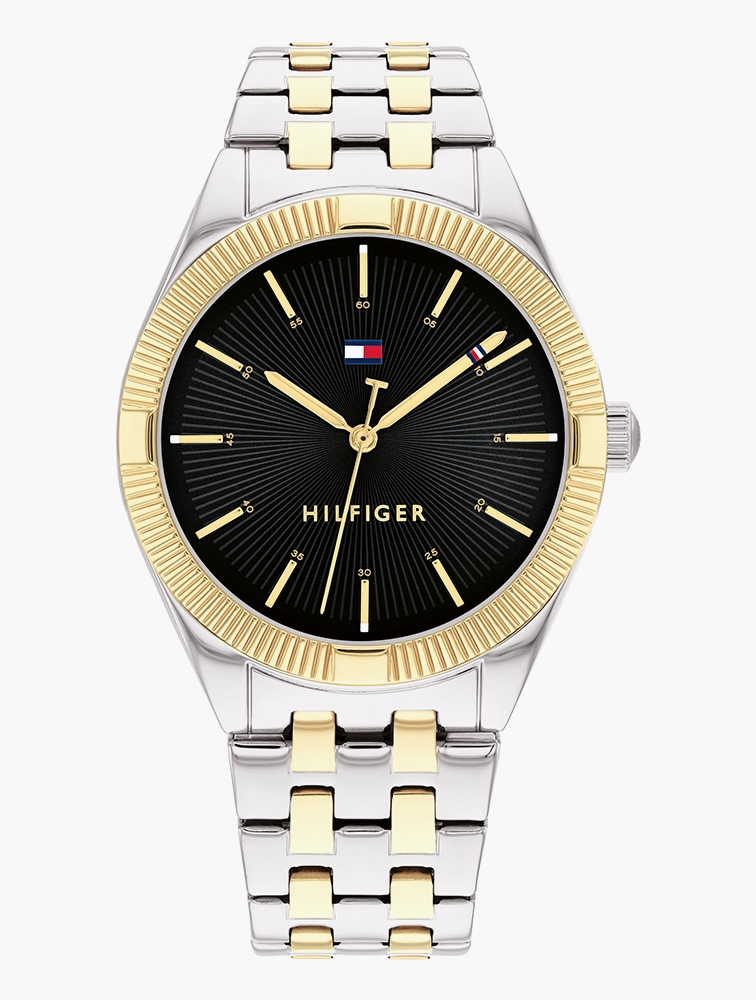 MyRunway Shop Tommy Hilfiger Silver Gold Black Two Tone Steel